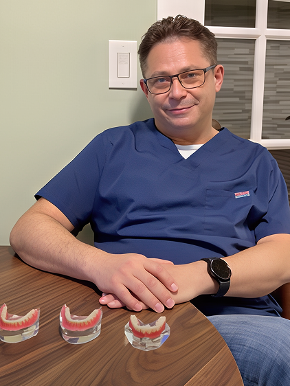 Dentist with dentures